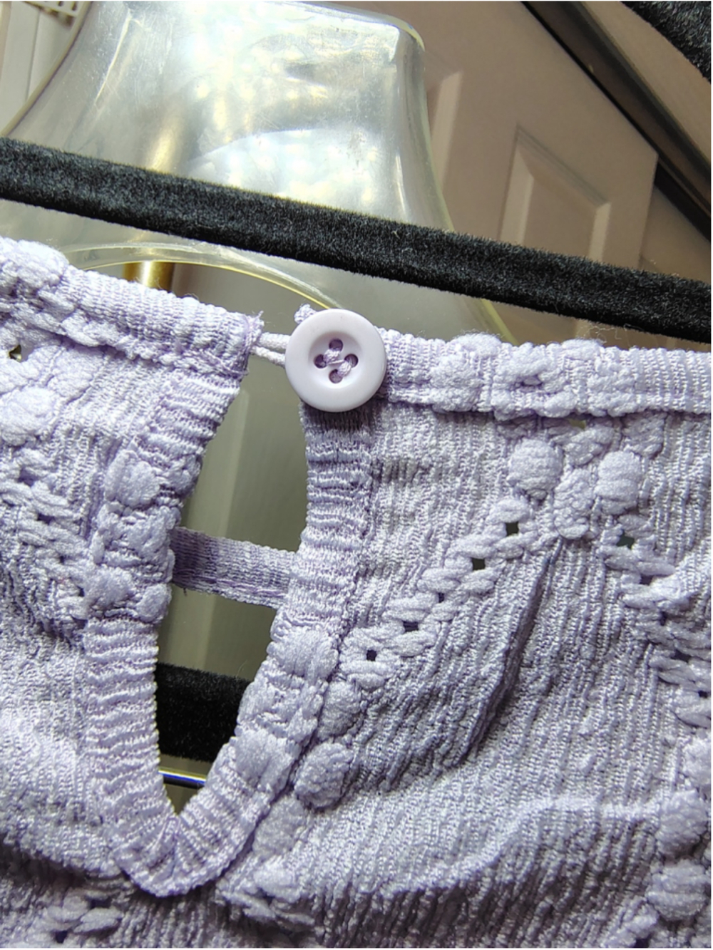Falechay 2XL Lavender Eyelet Blouse NWT Plus Size Lilac Textured Top - Picture 7 of 10